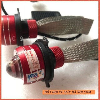 [mẫu mới] Đèn Pha H4 Led Bi Cầu Mini 2 màu - cos trắng pha vàng, đuôi công dành cho xe máy ô tô siêu sáng