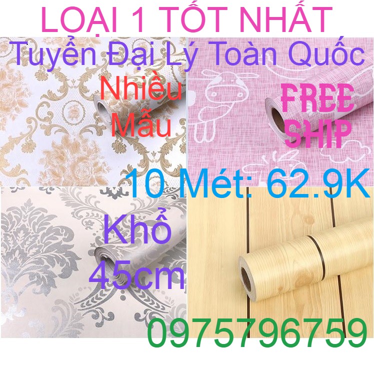 [FREE SHIP] 10m Decal Giấy dán tường sẵn keo nhiều mẫu