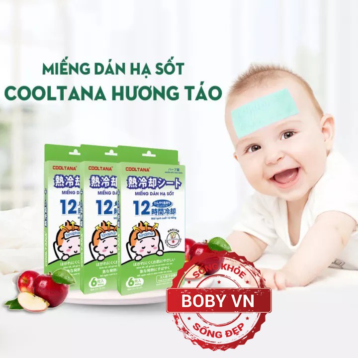 Dán hạ sốt Cooltana cho bé - Hộp 6 miếng - An toàn - Tiện lợi