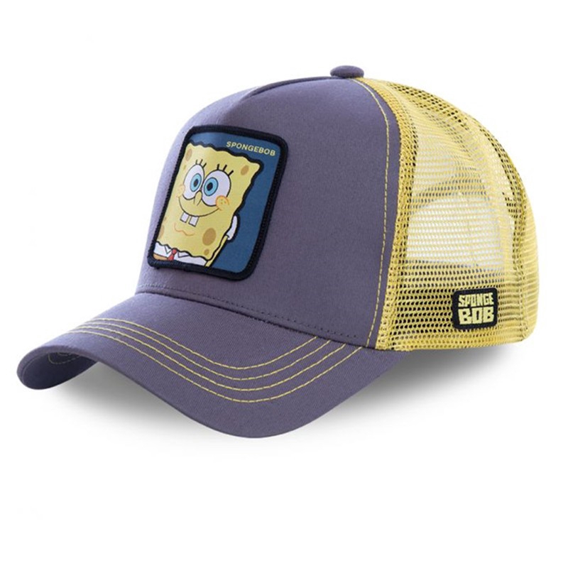 Mũ lưỡi trai lật ngược phối lưới in hình Spongebob phong cách hip hop chỉnh được cho nam và nữ