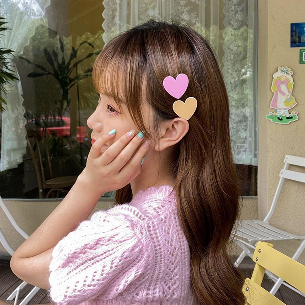 Kẹp Tóc Họa Tiết Trái Tim Hoạt Hình Dễ Thương Cho Nữ