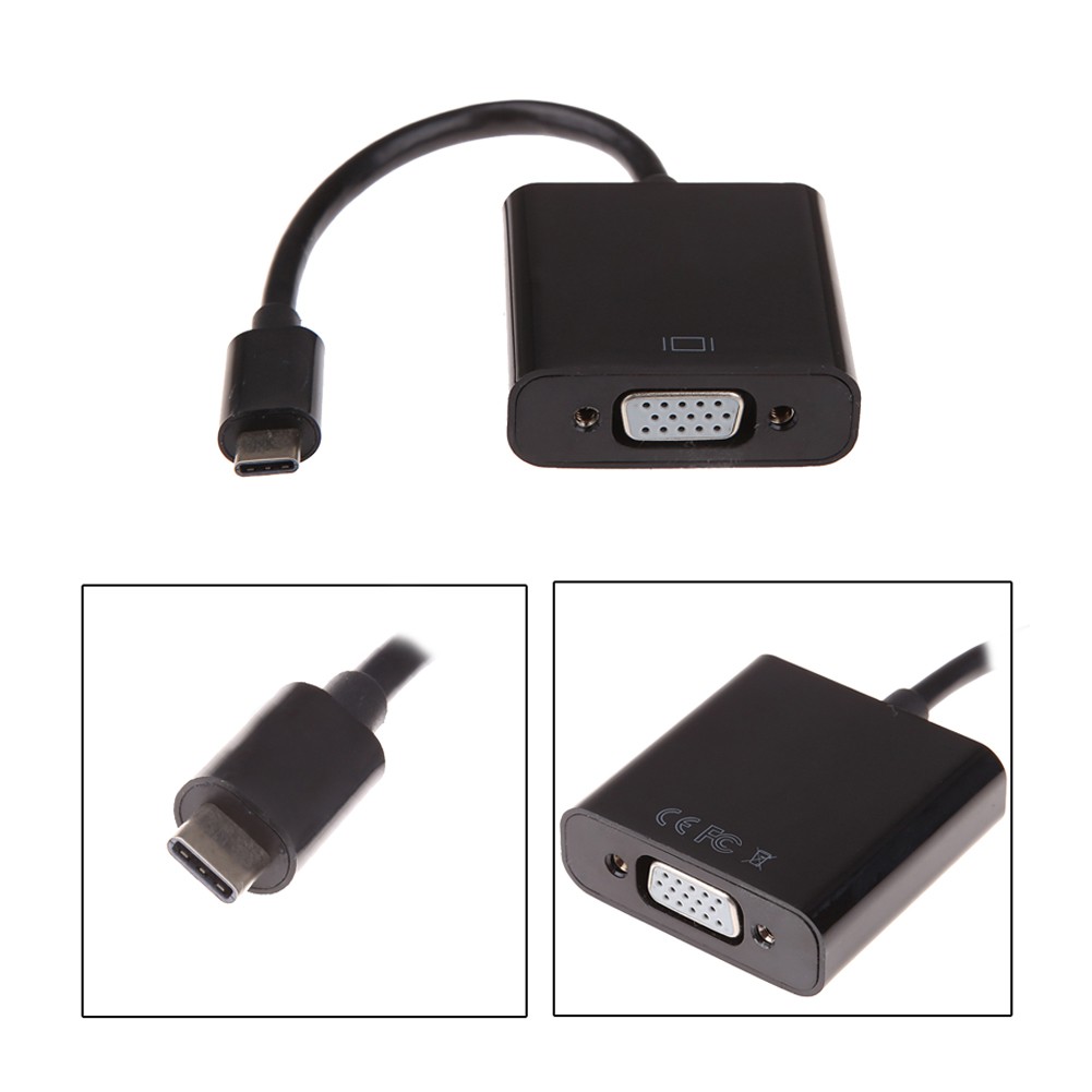 (Dom) Giắc Chuyển Đổi Usb 3.1 Type C Male Sang Vga Female 1080p Cho Macbook 12 "