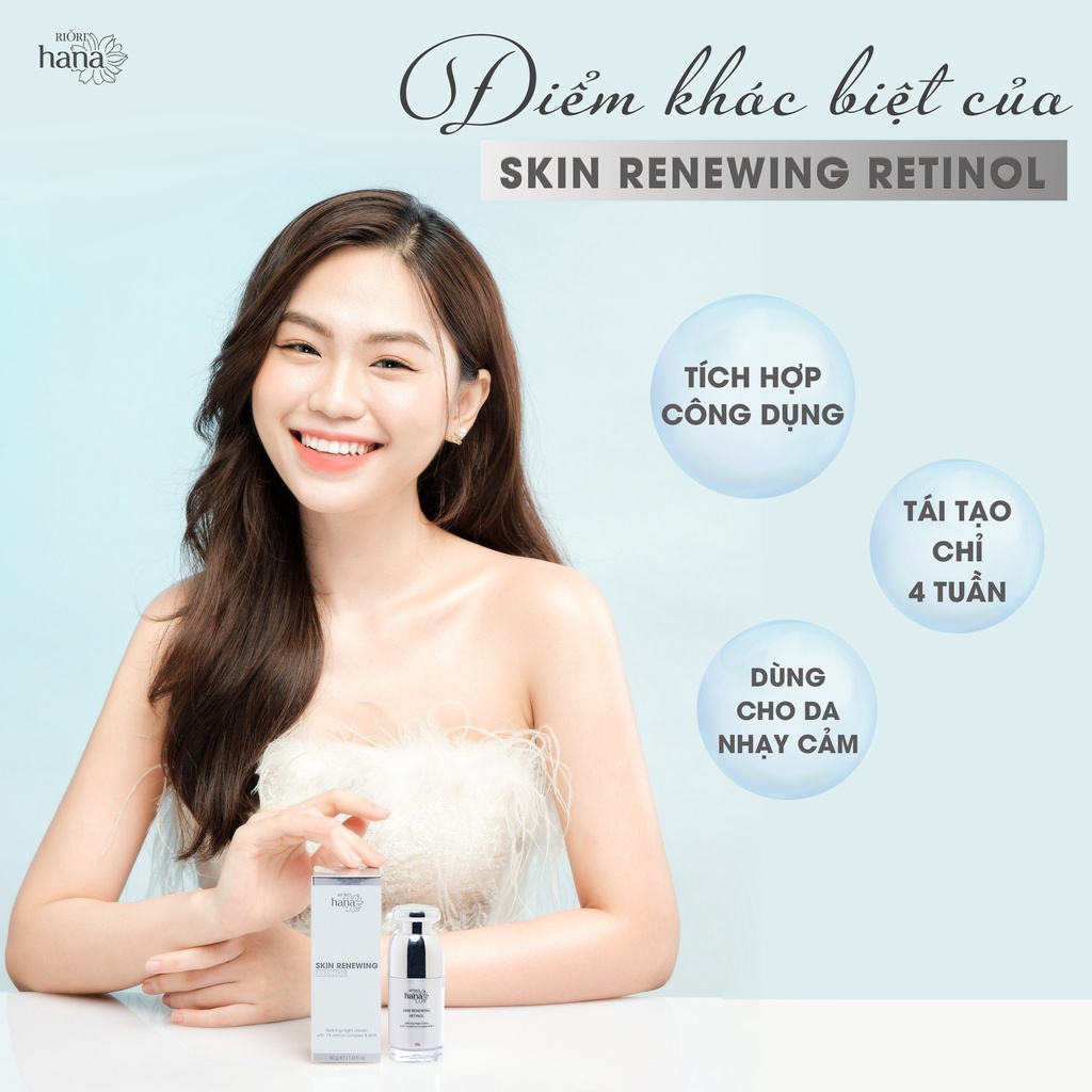 Kem tái tạo, Phục hồi, Ngăn ngừa lão hóa da Skin Renewing Retinol RIORI 30g–Kem Retinol 1% tái tạo da bổ sung dưỡng chất