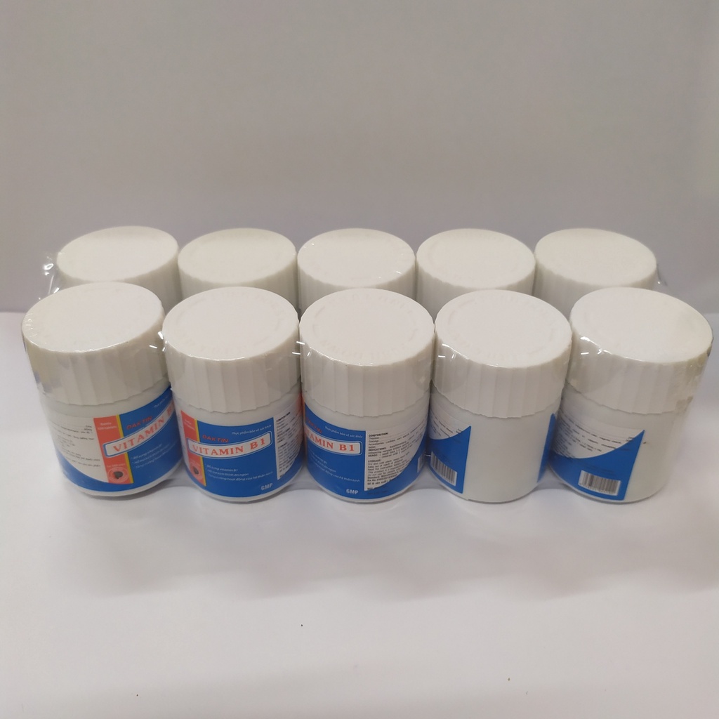 Viên uống VITAMIN B1 LỌ 100 VIÊN DAKTIN giúp ăn ngon miệng hỗ trợ trong trường hợp viêm đa dây thần kinh, tê bì tay chân