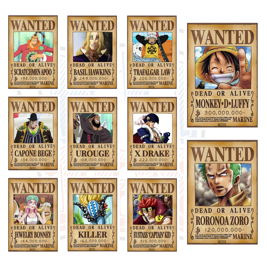 Poster truy nã 11 Siêu tân tinh - One Piece