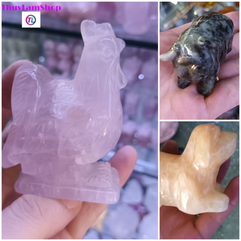 Linh vật phong thủy, tượng chó, tượng gà trống, tượng heo đá trợ mệnh tài lộc may mắn