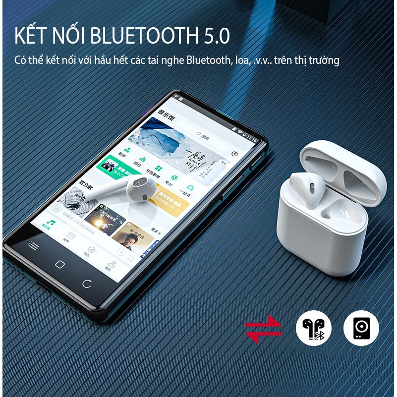 (Hỗ Trợ Tiếng Việt) Máy Nghe Nhạc Android MP4 Màn Hình Cảm Ứng 4.0 Inch Bluetooth WiFi Ruizu H8 Bộ Nhớ Trong 16GB