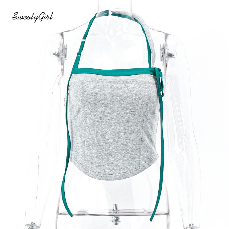 Áo Tank Top Hai Dây Màu Sắc Tương Phản Quyến Rũ 2022