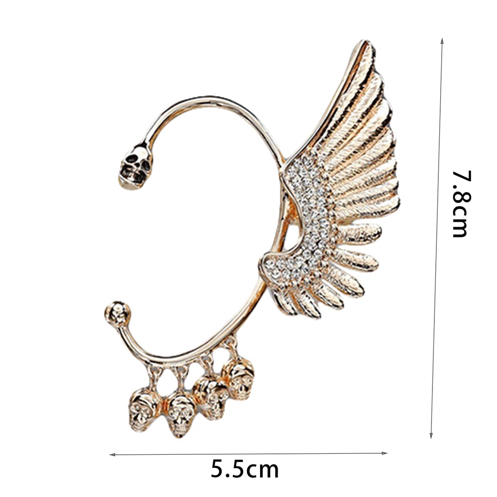 Khuyên đeo tai trái hình cánh đính đá thời trang