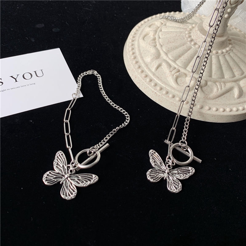 Dây chuyền/Lắc tay mặt hình bướm bằng thép không gỉ thời thượng (có bán lẻ)