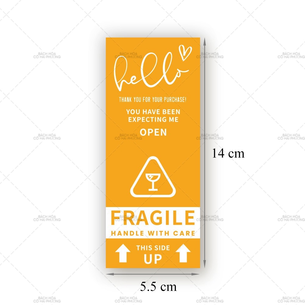 SET 5 TEM DÁN/ STICKER- Mẫu Hàng dễ vỡ dùng NIÊM PHONG HÀNG