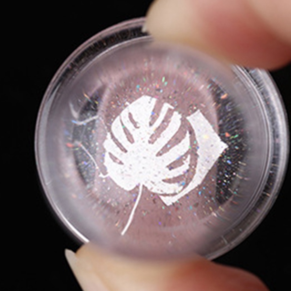 1 Bộ Dụng Cụ In Dấu Trang Trí Móng Tay Đầu Tròn Bằng Silicon Trong Suốt Chống Nhòe Dành Cho Bạn Nữ