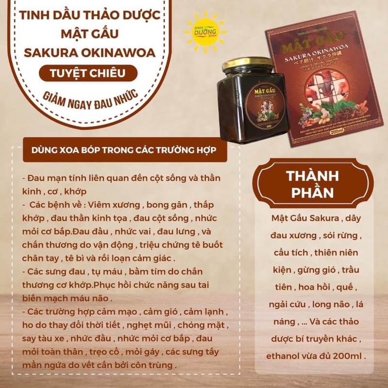 DẦU XOA BÓP SAKURA OKINAWOA
