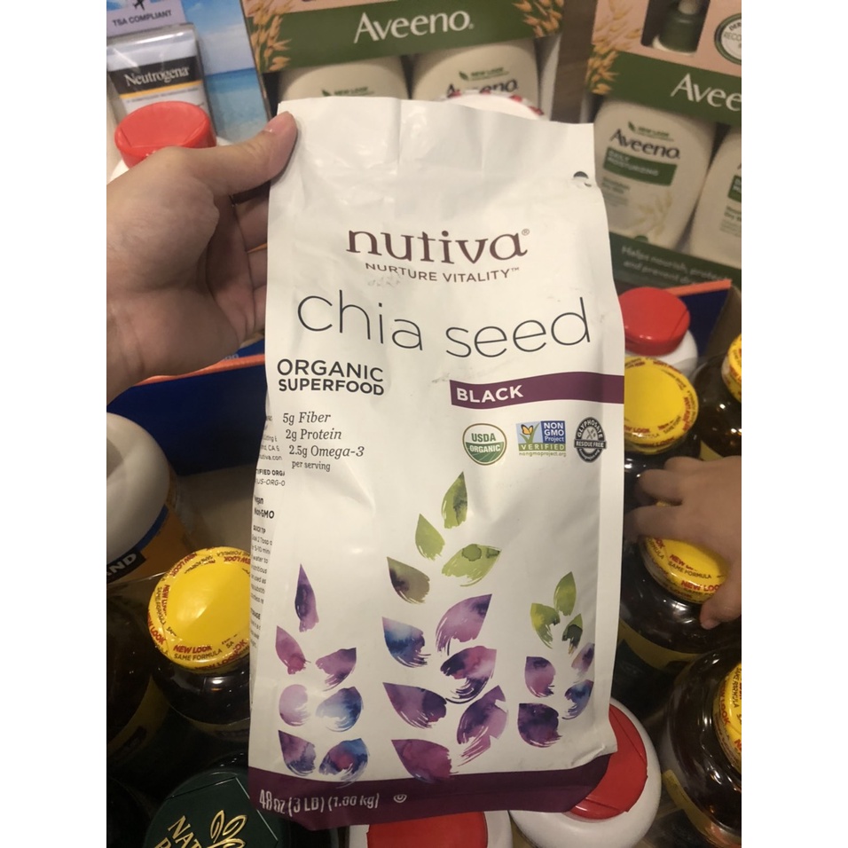 [Chính hãng Mỹ] Hạt Chia Seed Mỹ Organic Superfood Nutiva khối lượng 1,36kg