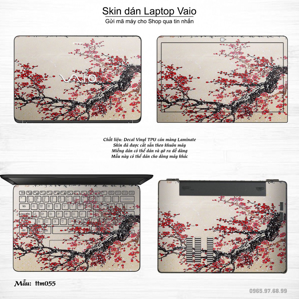 Skin dán Laptop Sony Vaio in hình Tranh thủy mặc _nhiều mẫu 3 (inbox mã máy cho Shop)