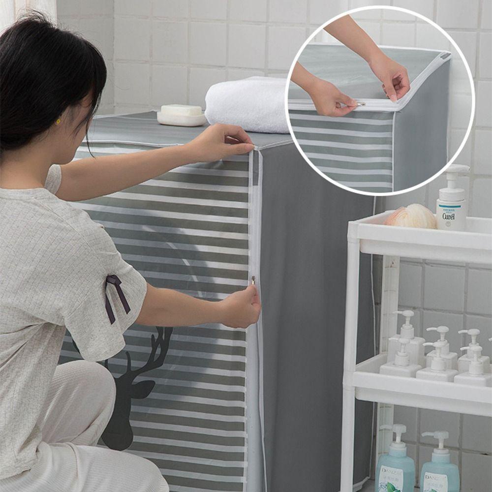 Vỏ Bọc PEVA Chống Bụi Chống Ẩm Tự Động Cho Máy Giặt|Nắp Đậy Thiết Kế Độc Đáo Tiện Dụng