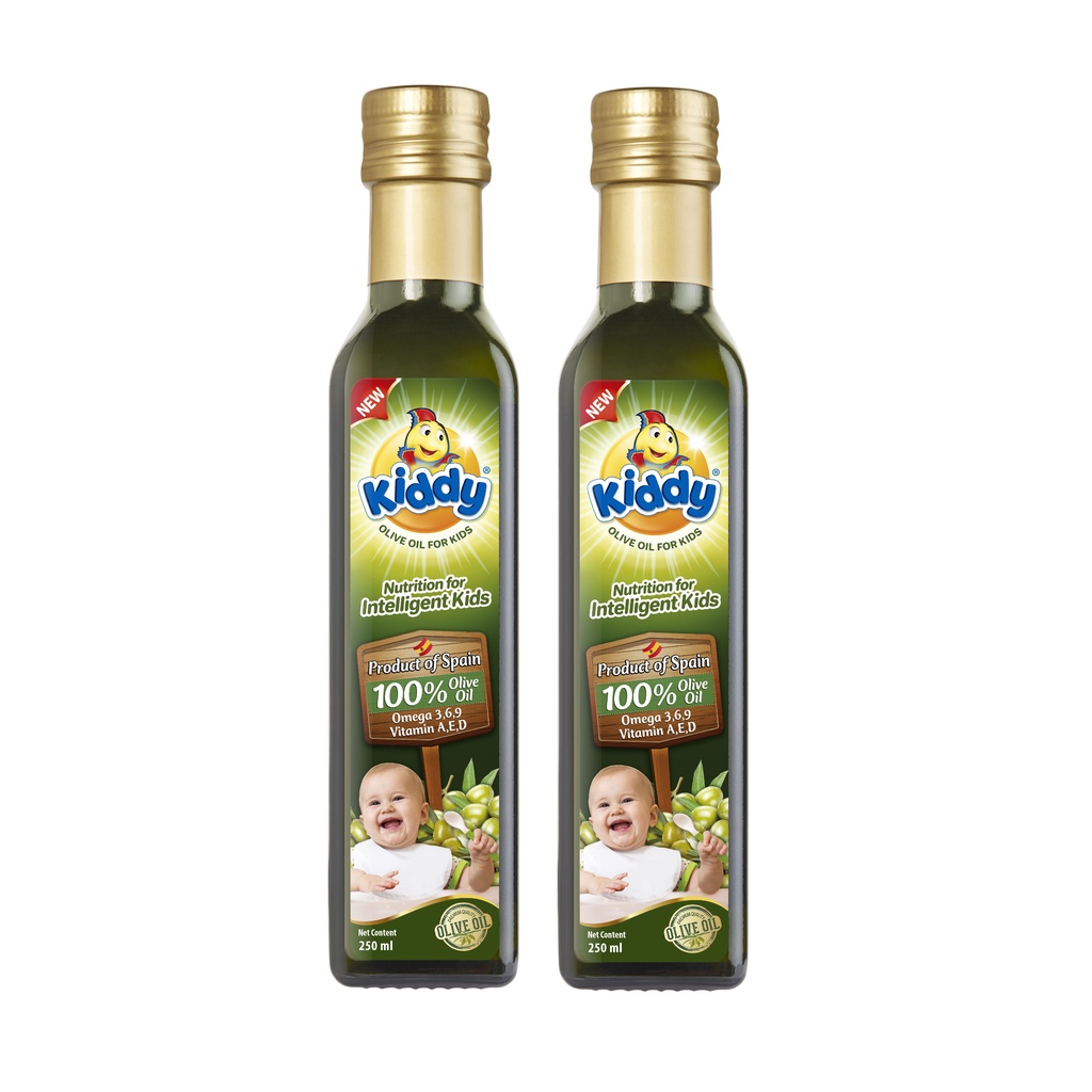 Combo 2 chai Dầu ăn Kiddy dinh dưỡng Olive cho bé 250ml chai