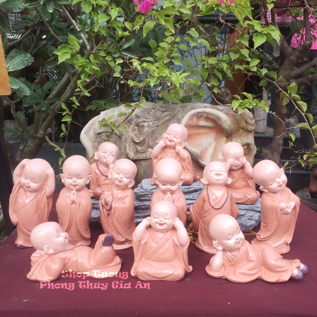 SIZE NHỠ Tượng Chú Tiểu, Hàng Thủ công tại Việt Nam Trang trí Nội Thất, bể cá, Tiểu cảnh, non bộ, bàn làm việc..