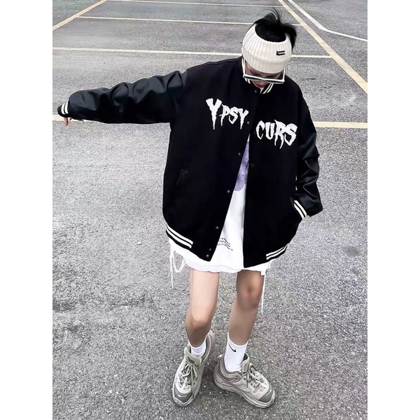 Áo Khoác PSY Bomber Tay Phối Da Unisex- Jacket Size M L XL XXL