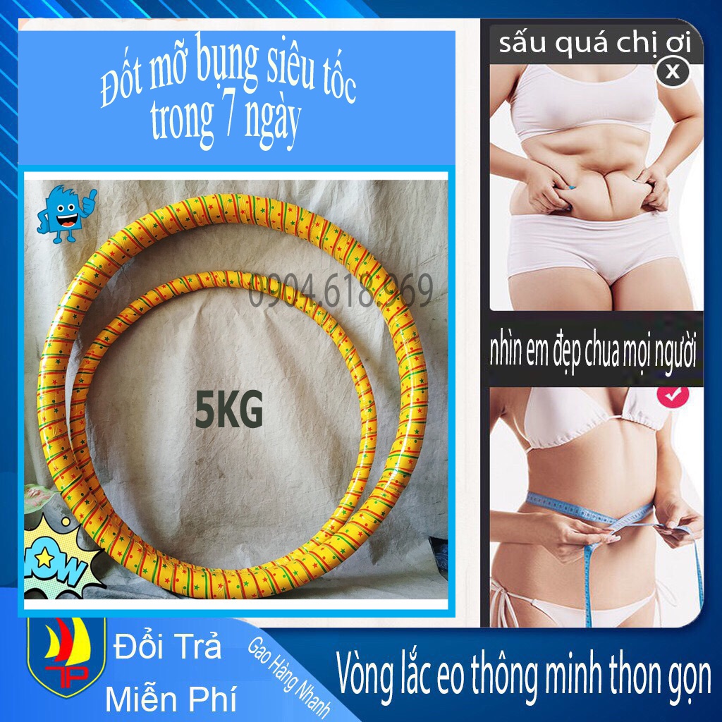 Vòng lắc giảm eo mây Tự Nhiên chập 3 size khủng nặng 5kg đánh tan mỡ bụng