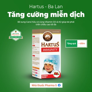 📌[Mưa quà tặng] Siro Hartus Immunity - Tăng cường sức đề kháng cho bé, phòng ngừa các bệnh đường hô hấp, ốm vặt Lọ 150ml