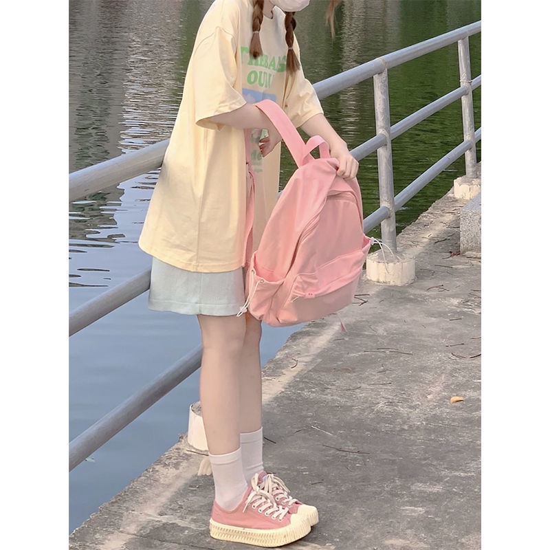 Bộ Đồ Thể Thao Ngắn Tay Dáng Rộng Thời Trang Mùa Hè Hàn Quốc Dễ Thương Dành Cho Nữ