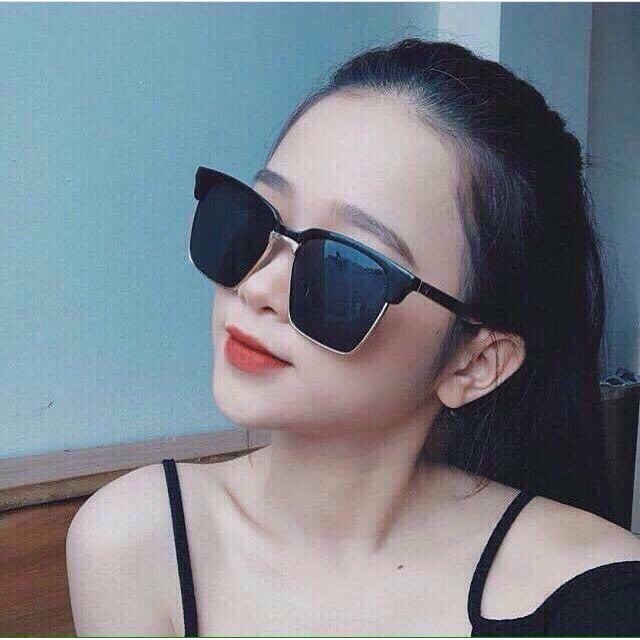 Kính mát nam nữ thời trang mặt kính vuông gọng vàng Chống Tia UV dành cho Nam và Nữ hot tried