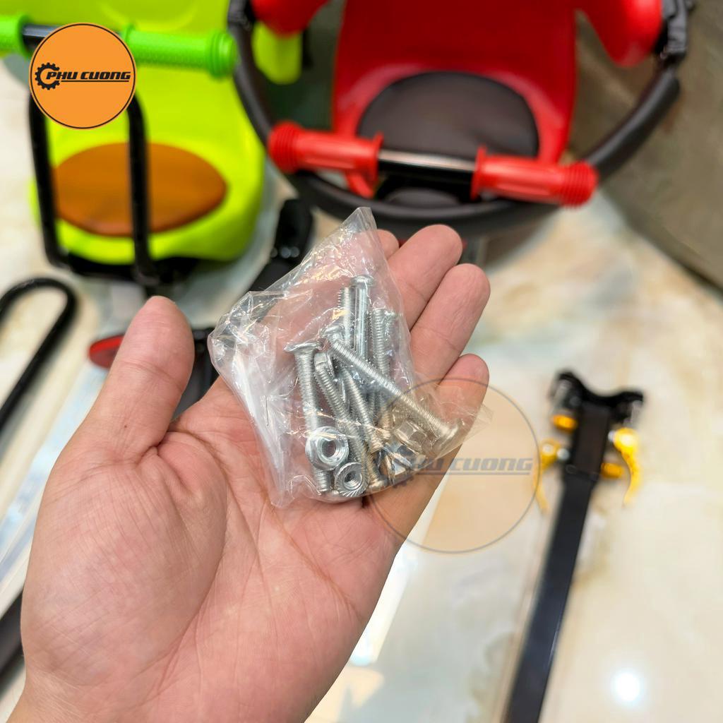 Ghế ngồi xe đạp phía trước cho bé - Khung ghế tiêu chuẩn cao, đảm bảo an toàn tuyệt đối &amp; có vòng đai bảo vệ xung quanh