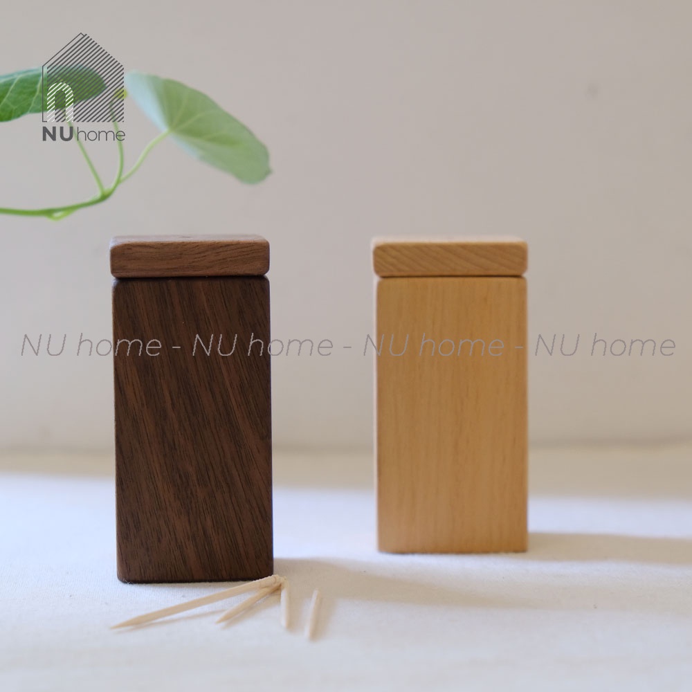 nuhome.vn | Hũ tăm gỗ - Tino, lọ đựng tăm được thiết kế đơn giản bằng chất liệu gỗ tự nhiên cao cấp