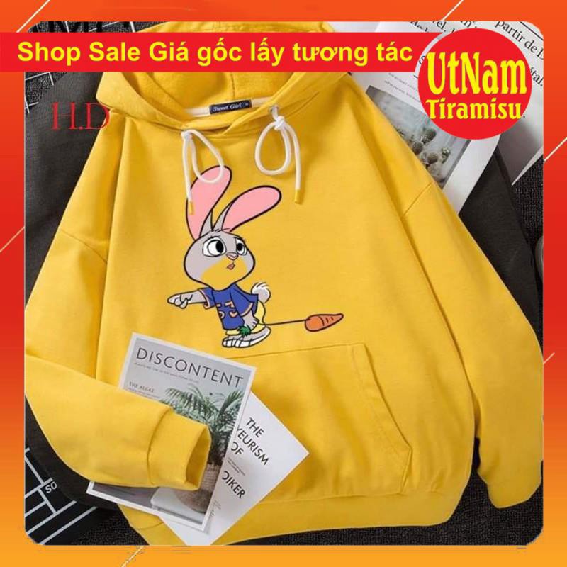 Áo Hodie Thỏ tai hồng Kiểu dáng Unisexfreesize 40-50kg mặc đẹpPhong cách Hàn Quốc