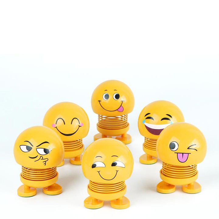 Thú nhún emoji con lắc lò xo biểu cảm gương mặt-mẫu ngẫu nhiên -DC3619
