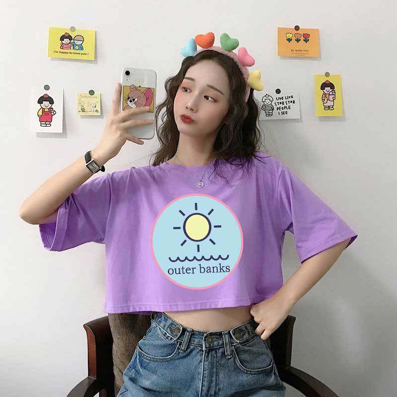Áo Thun Crotop Form Rộng Tay Ngắn Chất Cotton Mền Mại In Hình Outer Banks Ulzzang Style Hàn Quốc TTT0121