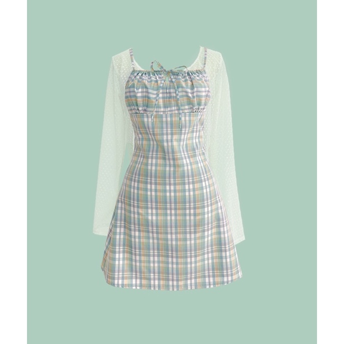 DALLA Đầm váy hai dây caro rút ngực DALLA SAIGON | BigBuy360 - bigbuy360.vn