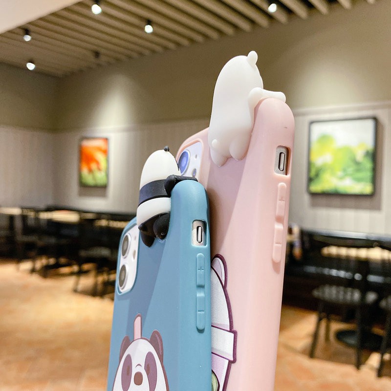 Ốp lưng Samsung J8 J7 J6 J6+ J5 J4 J4+ J2 M31 M30S M21 M20 A9 A7 A6 A6+ Plus Pro Prime 2018 3D Milk Tea Cup Cute Bear Soft Case Cover+Bear Doll | BigBuy360 - bigbuy360.vn