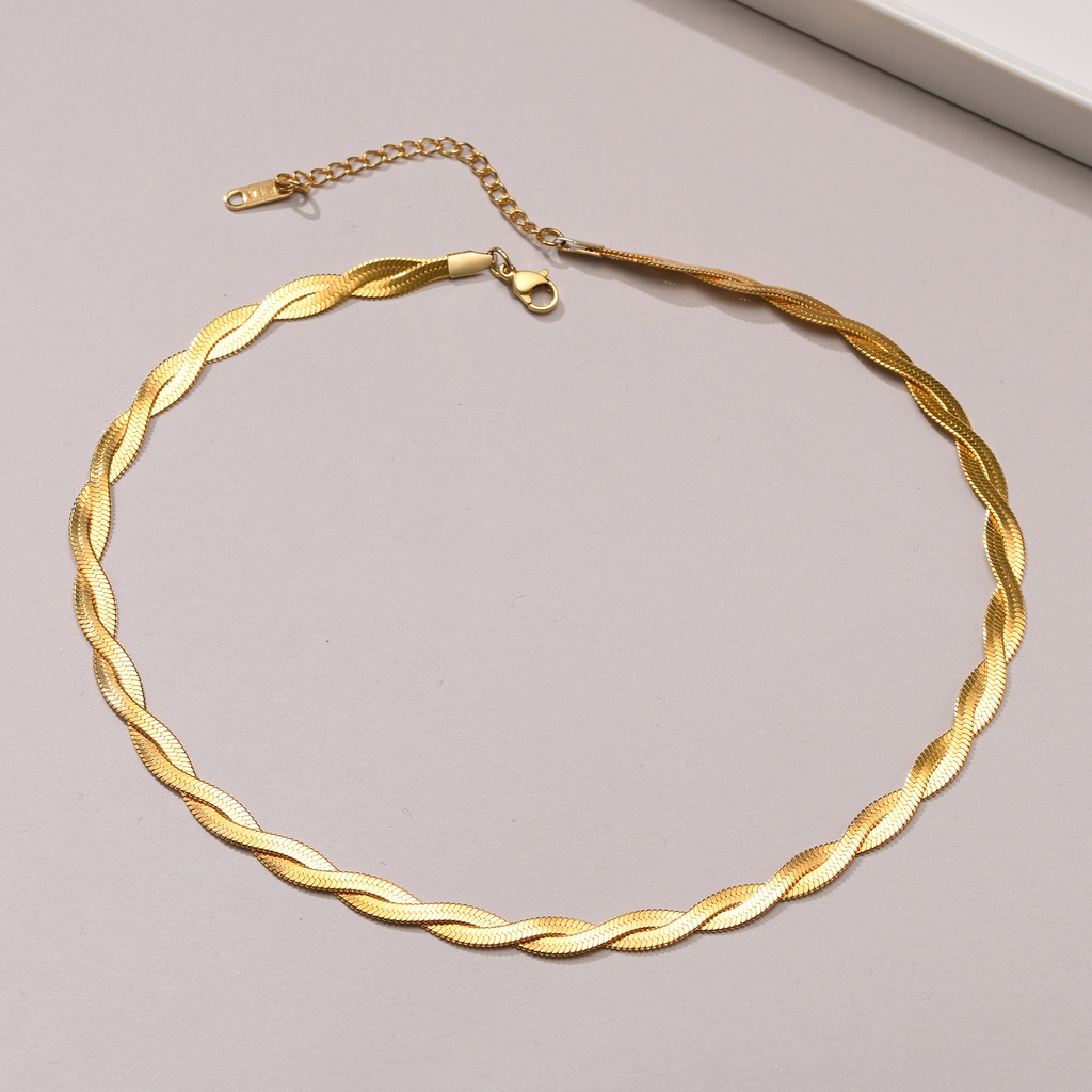 Vnox Vòng cổ Hợp Kim Mạ Vàng 14k Thiết Kế Mặt Hình Rắn Độc Đáo Thời Trang Cho Nữ