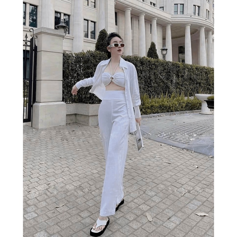 Set Bộ 3 Món Chất Đũi Có Mút Ngực Mặc Đẹp Phù Hợp Đi Chơi, Đi Biển Hay Du Lịch [NEW UNISEX]