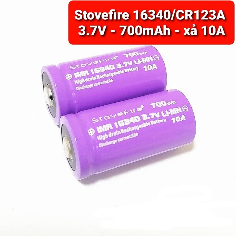achun.vn - CELL PIN Stovefire 16340/CR123A - 700mAh - 3.7V xả 10A