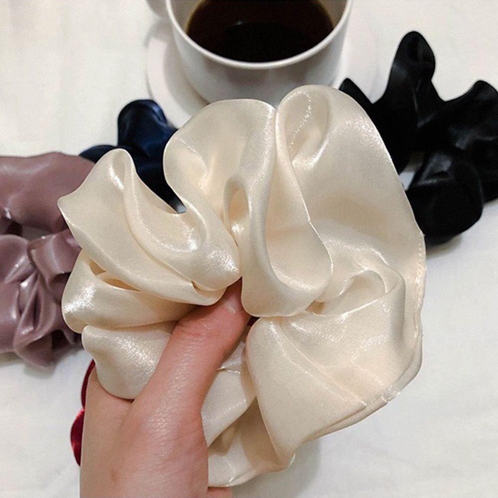ZAIJIE24 Dây Buộc Tóc Đuôi Ngựa Bằng Lụa Satin Co Giãn Cho Nữ