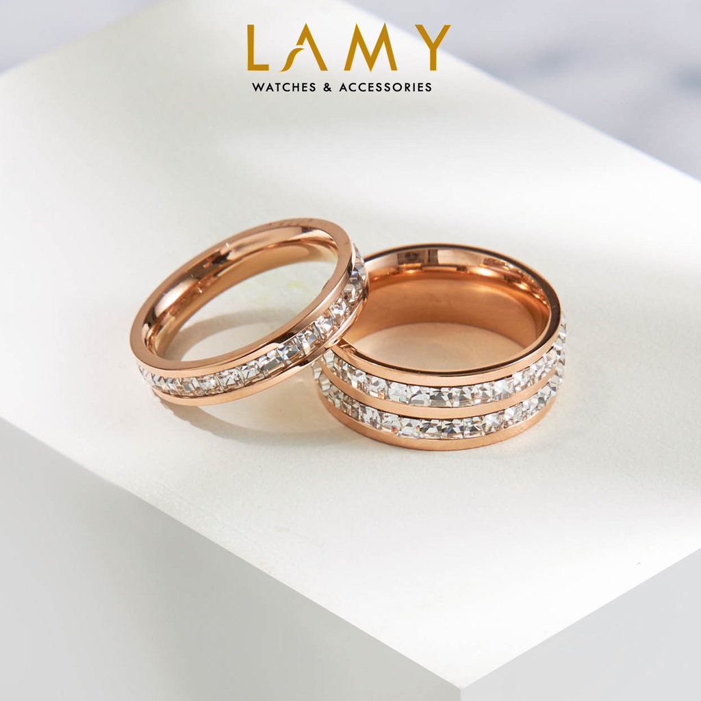 Nhẫn cặp đôi CDE Eternity Dual Ring Rose Gold