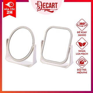 Gương để bàn trang điểm Decart, gương để bàn xoay hai chiều siêu xinh