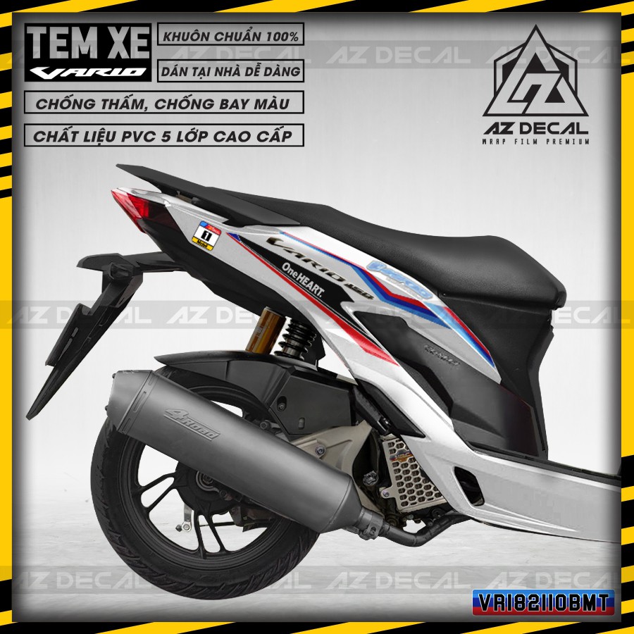 Tem Dán Xe Honda Vario 150 Mẫu BM | VR182110BM | Chất Liệu Decal PVC Cắt Khuôn Sẵn, Chống Thấm Nước