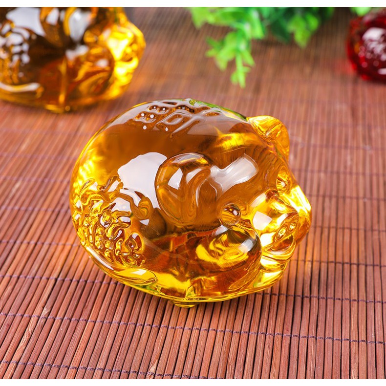Heo Vàng, Lợn Vàng Pha Lê kích cỡ NHỎ  100gram / Crystal Gold Pig Zodiac tượng trưng cho sự may mắn, giàu có