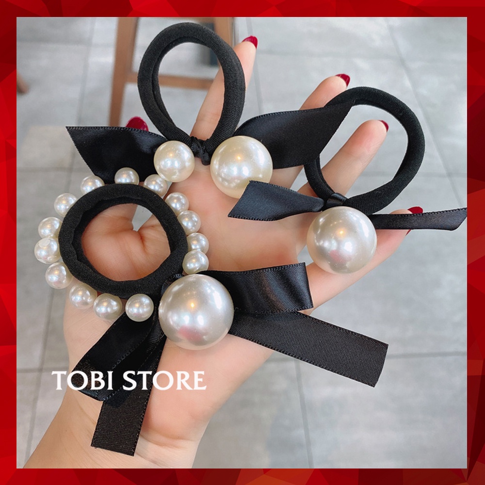 Chun buộc tóc Hàn Quốc đính ngọc trai nhân tạo công chúa CHUN1 TOBI STORE