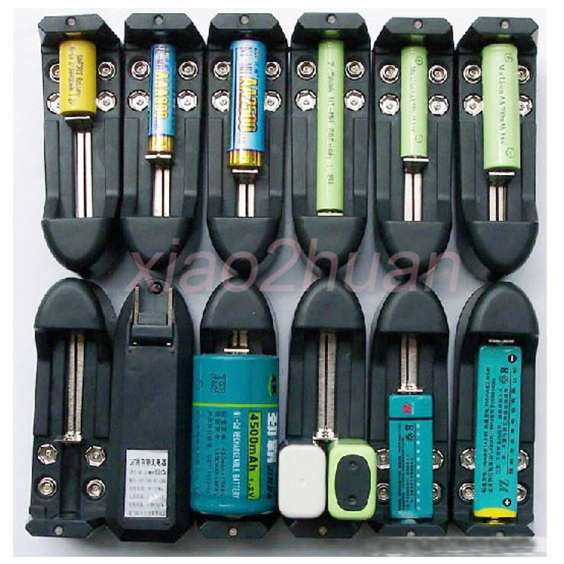 Bộ sạc pin AA AAA li Ni-Cd NiMh 3.7V 18650 bằng tre màu đen