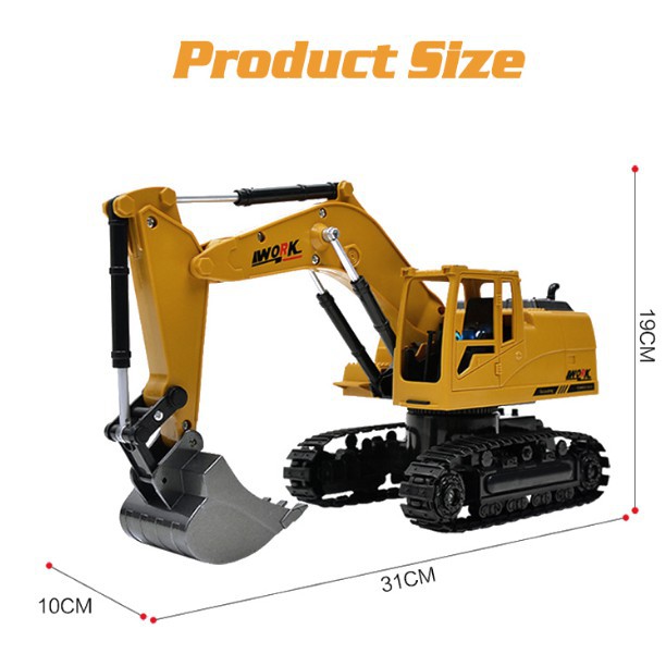 2.4G điều khiển từ xa máy xúc đồ chơi Mô phỏng RC xe tải RC Engineering xe đầu kéo Crawler Digger Car