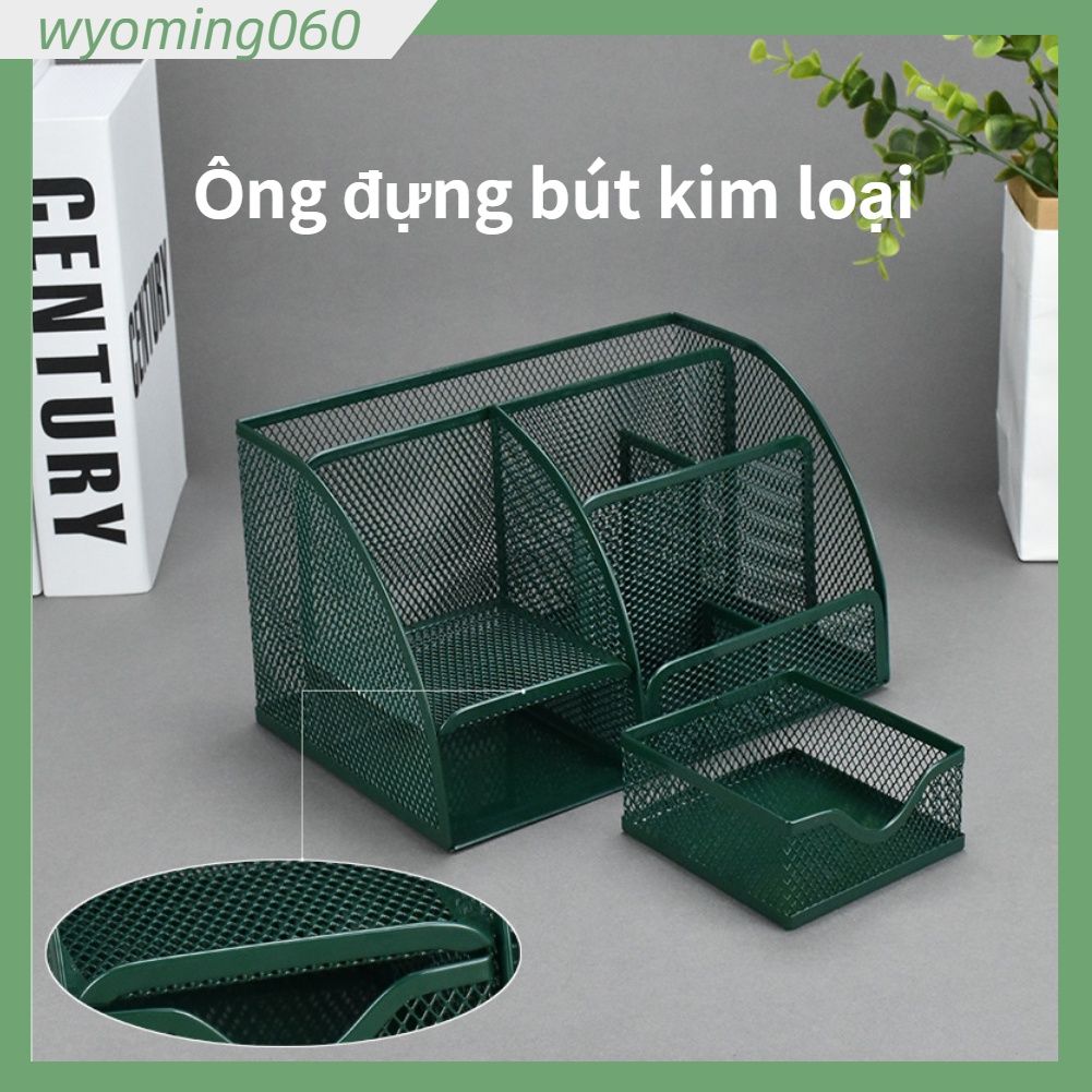 Wyoming060 Giá đỡ lưu trữ bút lưới cho máy tính để bàn 7 ngăn Màu đen đa chức năng văn phòng chắc chắn tại nhà