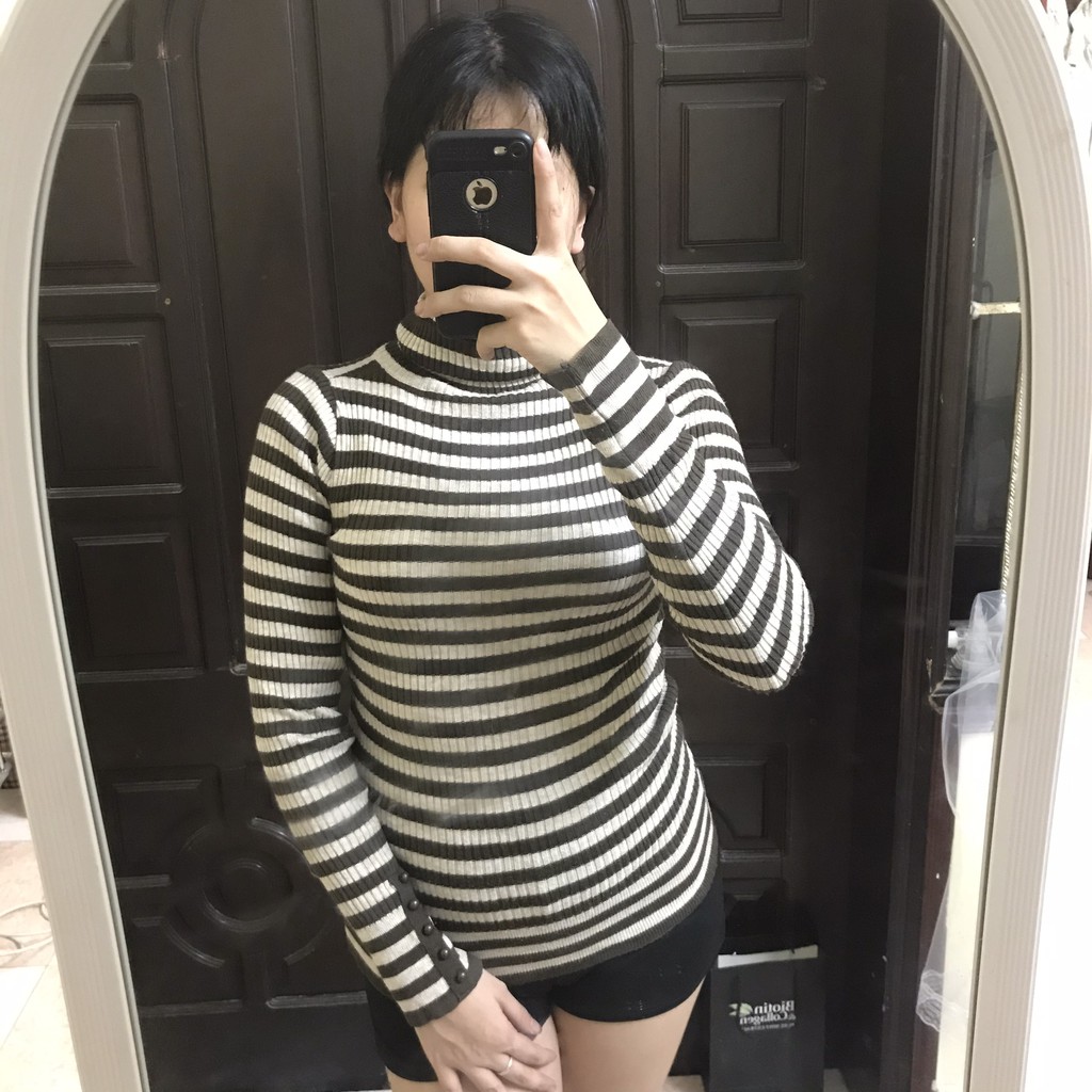 Áo len cổ lọ dáng Body Size M