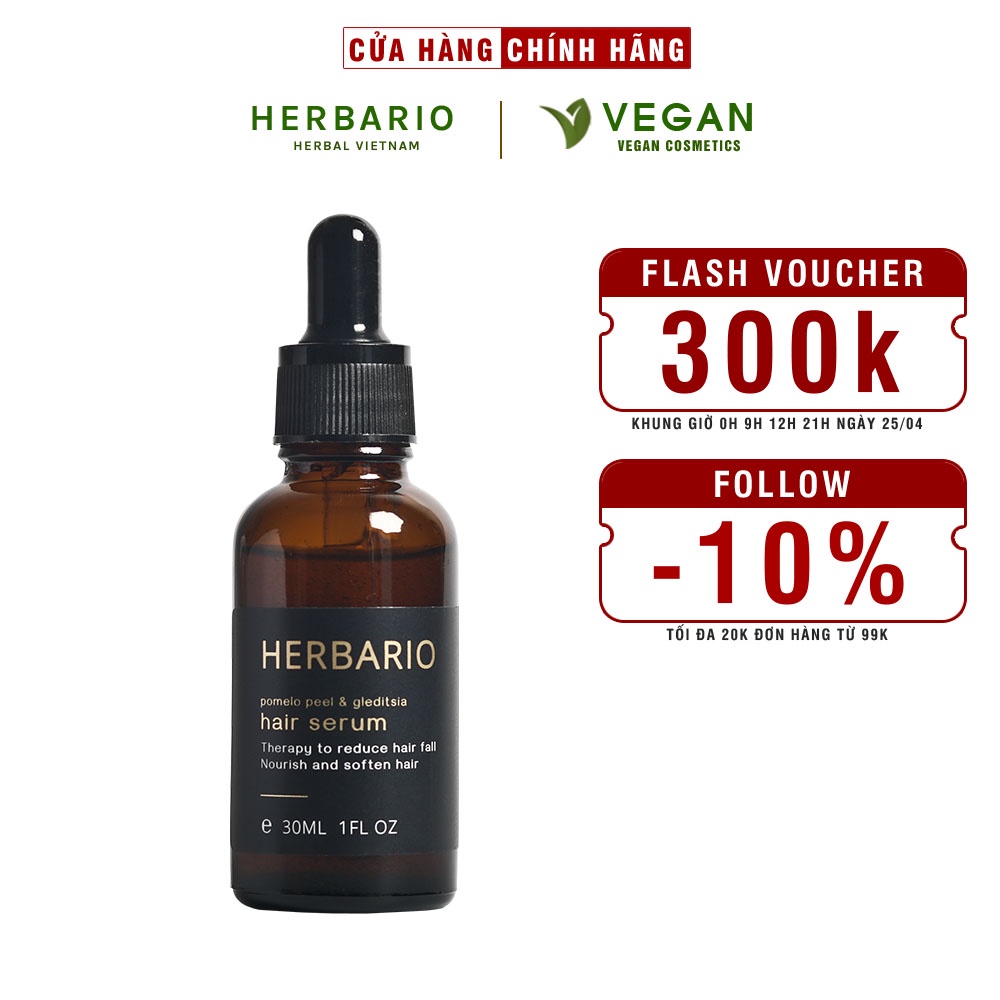 Serum mọc tóc Vỏ Bưởi và Bồ Kết Herbario 30ml