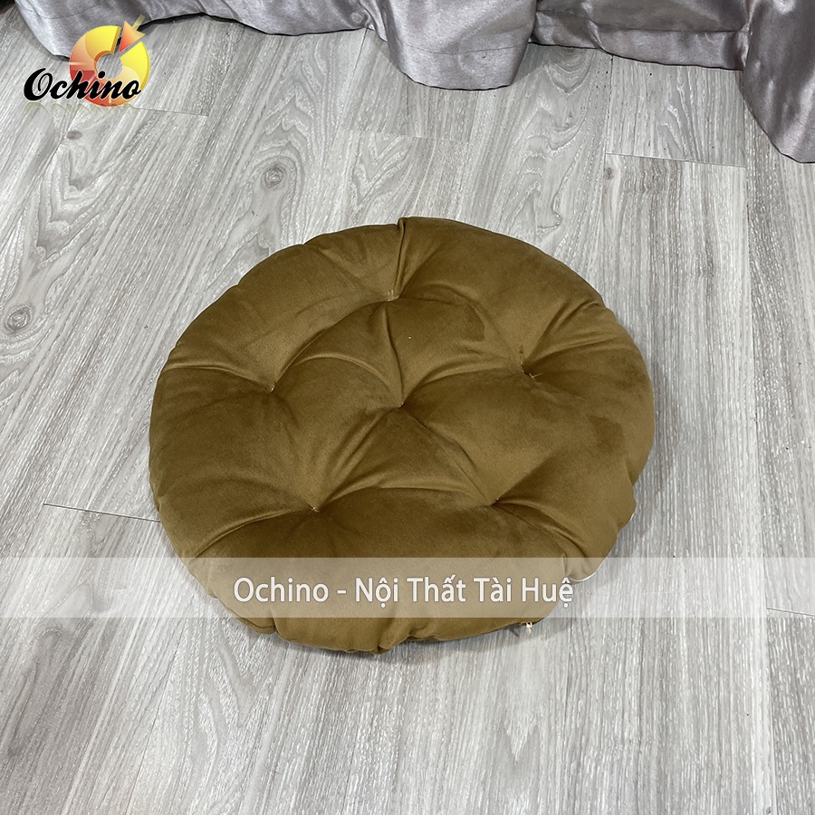 Đệm Tròn Ghế Ban Công, Đệm Ngồi Bệt Quán Trà Sữa, Yoga Vải Nhung Mệm Mịn Size 40Cm ( Đủ Màu)