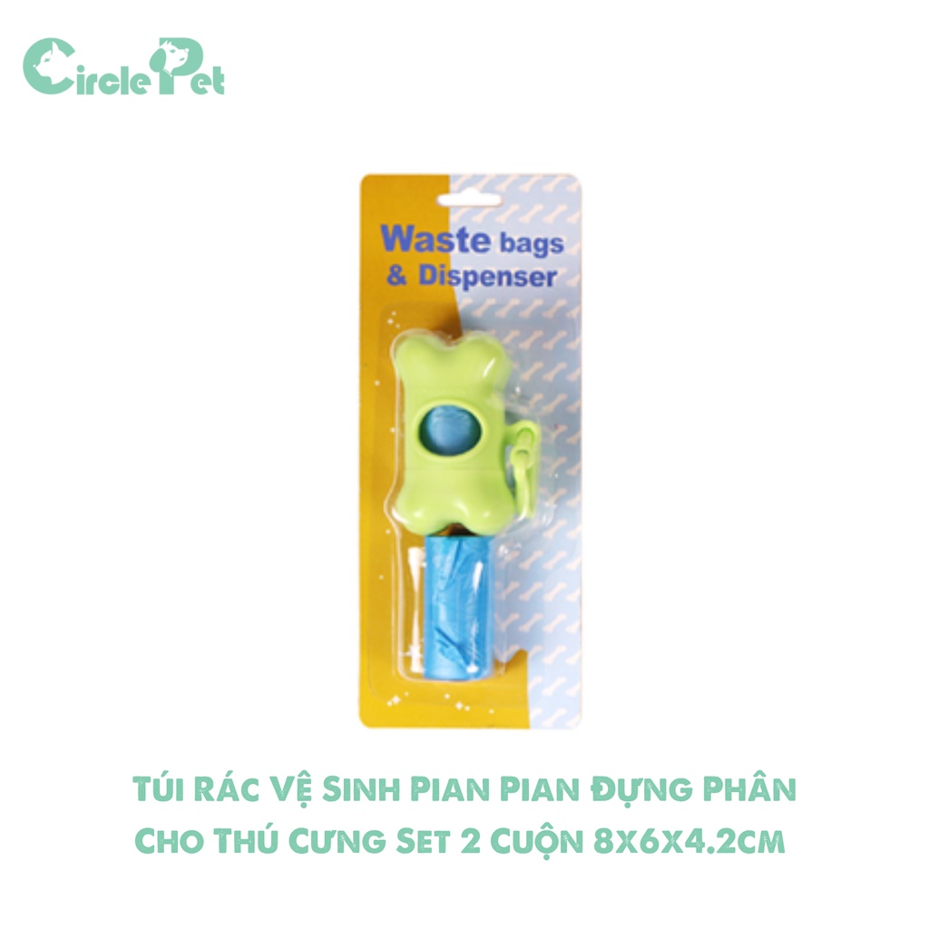 Túi Rác Vệ Sinh Pian Pian Đựng Phân Cho Thú Cưng  Set 2 Cuộn 8x6x4.2cm - Circle Pet